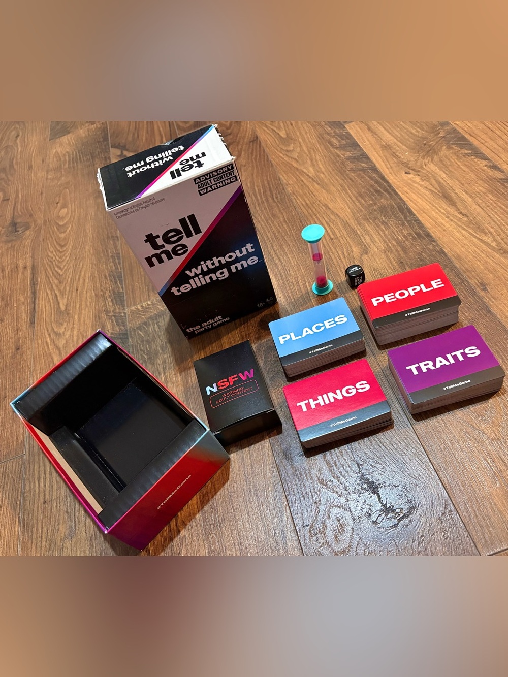 Punch Studio Tell Me Without Telling Me Party Game - Red Blue Purple Pink